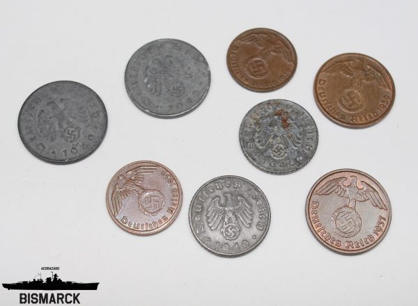 Lote 8 monedas del Tercer Reich