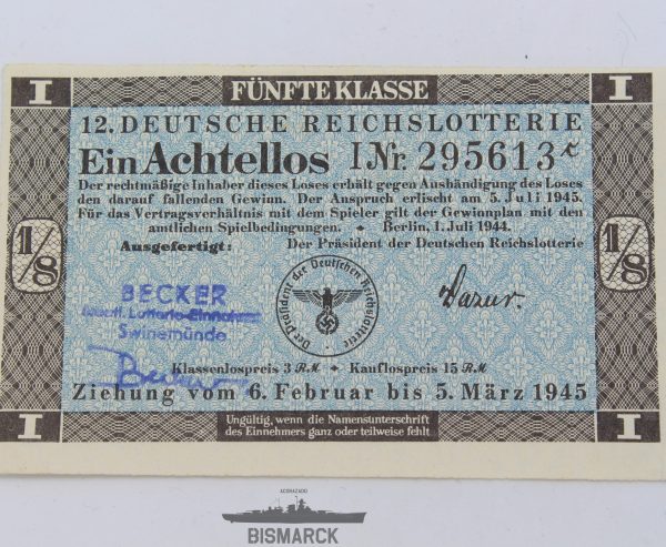 Billete Loteria Tercer Reich
