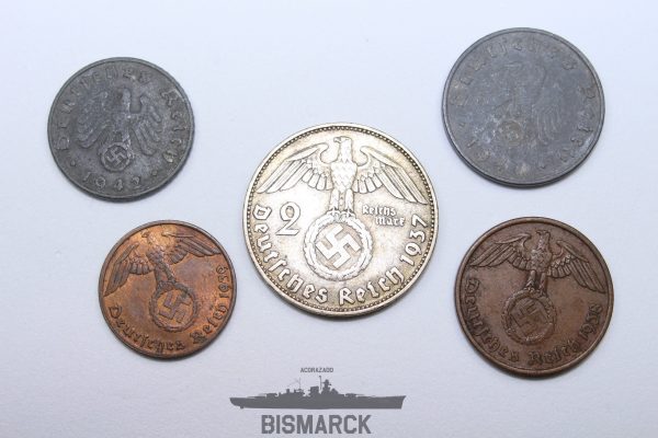 Lote 5 monedas Tercer Reich