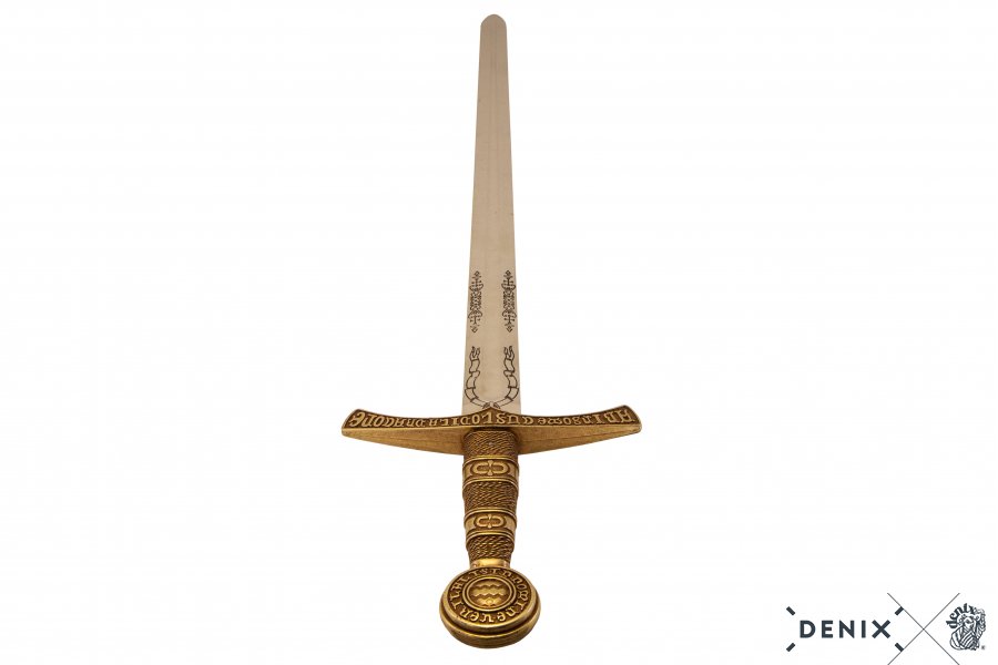 Espada medieval de Francia Siglo XIV, reproducción fiel, fabricada de metal  con funda, extraíble, arma decorativa sin filo Baratas, Precios y Ofertas