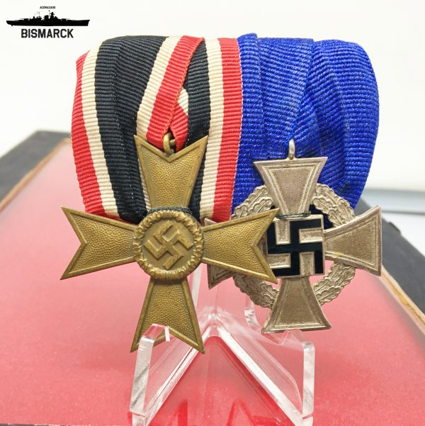 Pasador de Gala dos medallas Tercer Reich