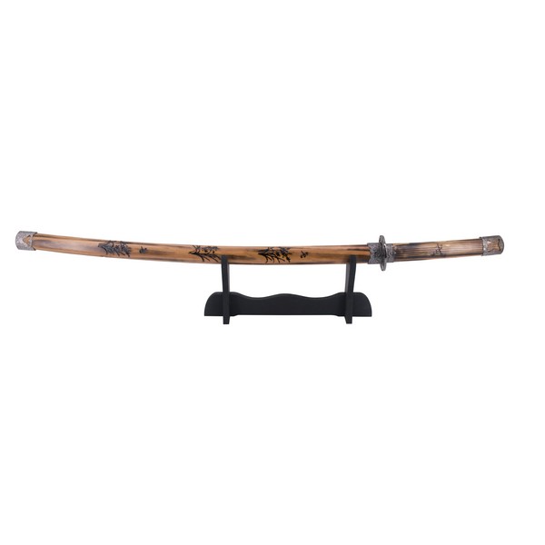 Katana de madera con grabados de Bambú