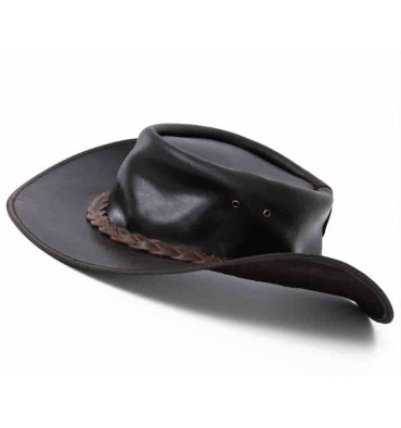 Sombrero de cuero marrón