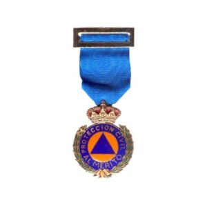 Medalla Merito Protección Civil Azul Bronce